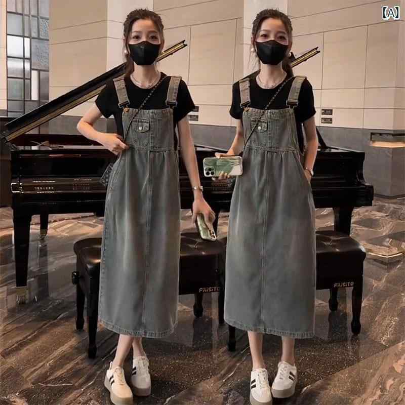 オーバーオールドレス 2024 新しい 韓国 スタイル 多目的 ドレス 緩い 夏の 年齢を 軽減 する 塩 スタ..