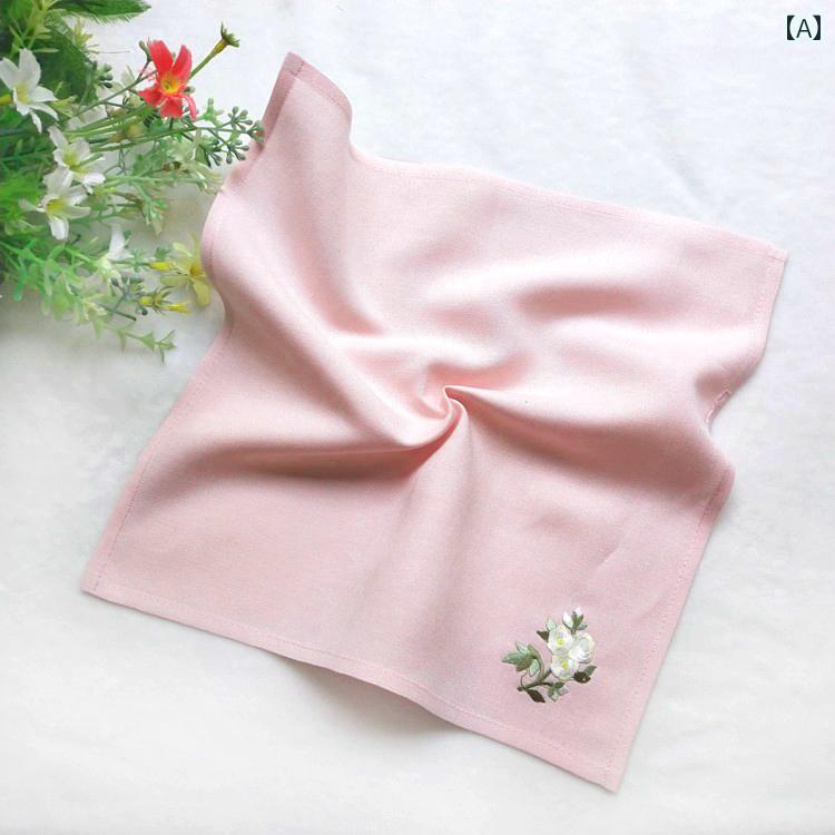 ハンカチ レディース 刺繍 布 パッチ レディース 吸 汗 ハンカチ 中国 風 スクエアタオル 刺繍 ハンカチ コットンリネン ポータブル レトロ メンズ ソフト