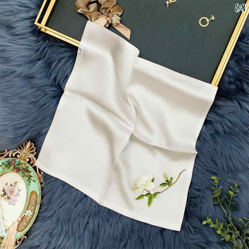 ハンカチ レディース 蘇 州 刺繍 レディース ハンカチ、 純 絹 手 刺繍 シルクスカーフ、 ウェディング スカーフ、 新年の 贈り物、 蘇州 シルク スクエア スカーフ、 桑 絹