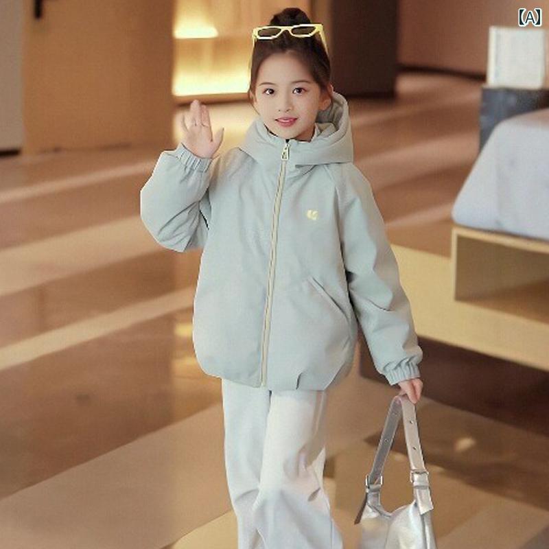 子供用ダウンジャケット 女の子の ダウン ジャケット 秋 冬 服 2025 新しい 子供の スタイリッシュな 9..