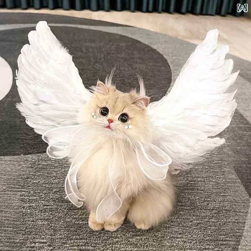 猫服 かわいい 猫の 天使の 羽の 装飾、 小型および 中型 犬の 人形 猫 ブリ ティッシュ ショート ヘアの 写真 小道具、 猫が 装飾 品に なりました