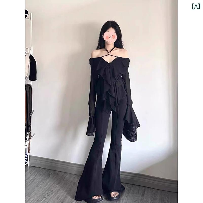 フリルシフォンシャツ プラス サイズの 女性の 服、 ファット ガールの ワンショルダー フリルシャツ、 純粋な 欲望の スタイル、 ホット ガールの ファッション、 オール マッチの 秋の 新しい トップス