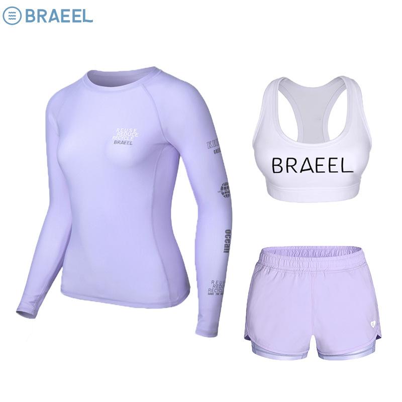 Wet Suits - レディース 夏用 長袖 セパレート ラッシュガード UVカット 全身保護 クラゲ防止 サーフィン シュノーケリング ダイビング スイムウェア フルカバー 軽量 速乾