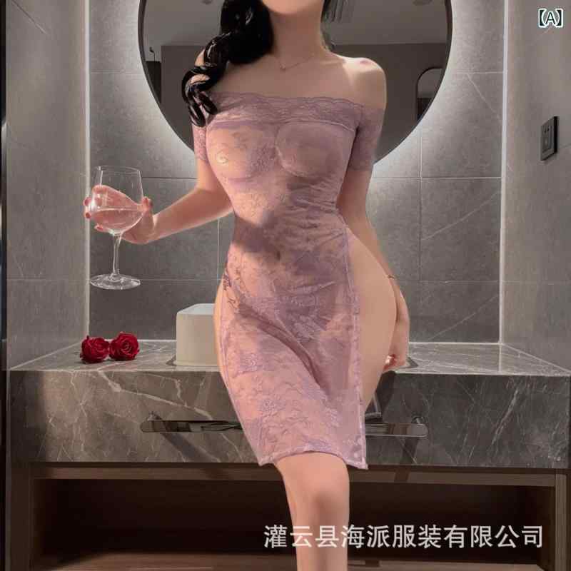 セクシー ランジェリー チャイナドレス レディース ビッグサイズ ボートネック シースルー ローズ柄 オープンバック イージーリムーブ 欲 スタイル 魅力的 伸縮素材 かわいい 普段使い
