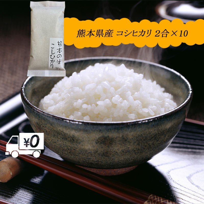 送料無料 熊本のおいしいお米 コシヒカリ 300g×10 合計3kg 令和元年 熊本...