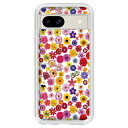 Google Pixel 8a 専用スマホケース ガーリー花柄ガーリー花 カラフル 集合 リアル 実写 花畑 ホワイト(2)
