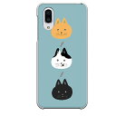 AQUOS sense3 plus専用 かわいい おしゃれ 映え ねこ 水色 ライトブルー ポップ 黒猫 ぶち猫 茶猫 お魚 ネコ cat 縦並び SH-RM11 SHV46 901SH