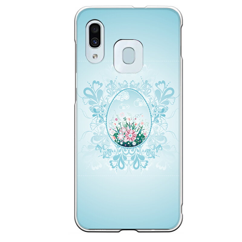 Galaxy A30専用 水色 花束 かわいい おしゃれ 綺麗 ガーリー 花柄 ライトブルー フラワー SCV43