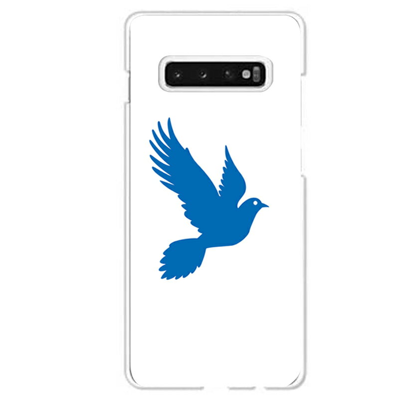 Galaxy S10専用 青い鳥 シンプル シルエット 動物 アニマル ツイッター風 アミューズ ハト SC-03L SCV41