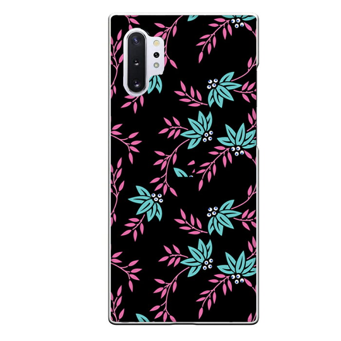 Galaxy S10+専用 おしゃれ ピンク ミントグリーン 桃 水色 花 黒 ブラック かわいい ガーリー 花柄 SC-04L SCV42