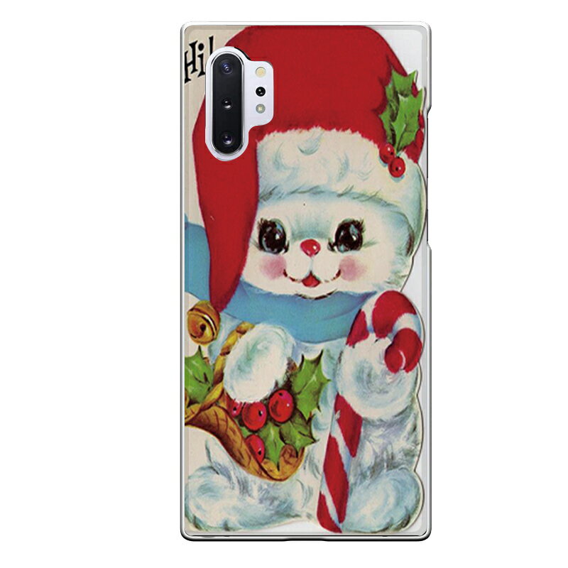 Galaxy S10+専用 メリークリスマス かわいい 犬 イヌ クマ アンティーク調 キャラクター SC-04L SCV42 1