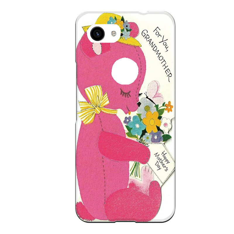 Google Pixel 3 XL専用 母の日 花束 帽子 熊 クマ かわいい アンティーク調 キャラクター くまのぬいぐるみ