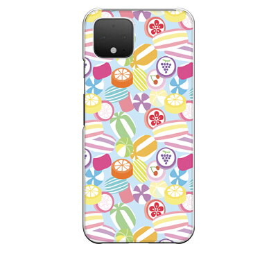 Google Pixel 4専用 飴 おたふく飴 阿多福 果物 フルーツ さくらんぼ ぶどう レモン みかん カラフル ガーリー アメ