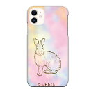 iPhone 11専用 ウサギ 兎 rabbit アニマル 動物 手書き風 おしゃれ 可愛い カラフル タイダイ柄風 シンプル