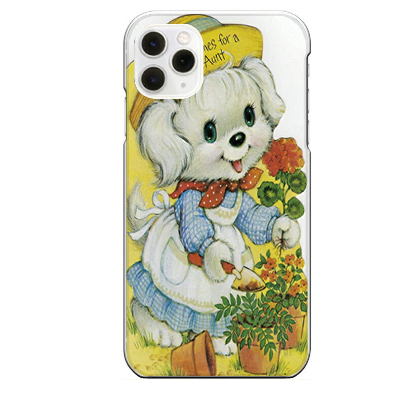 iPhone 11 Pro専用スマホケース 犬　イヌ ガーデニング　花　かわいい