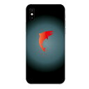 iPhone XR専用 魚 生き物 ブラック グラデーション レッド シンプル クール シャケ 鮭 赤 黒