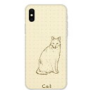 iPhone XS専用 猫 ネコ cat アニマル 動物 手書き風 おしゃれ 可愛い ペグ ドット シンプル