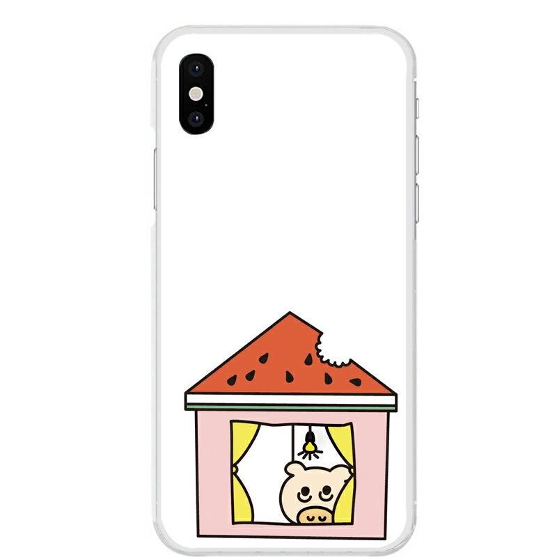 iPhone XS専用 豚 ブタ スイカのお家 西瓜 ハウス アニマル 動物 可愛い PIGIZO LAND シンプル 1