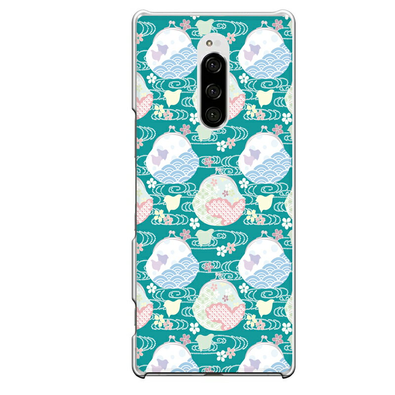 Xperia 1専用 がま口財布 和風 花 おしゃれ 鳥 和柄 SO-03L SOV40 802SO