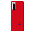 Xperia 5専用 ドット イカリ 錨 碇 ガーリー マリン あくあ アンカー レッド 赤 SO-01M SOV41 901SO