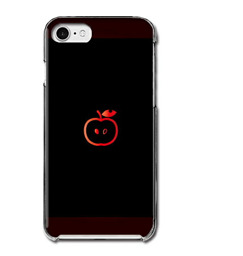 apple りんご シンプル ブラック グラデーション レッド 黒 赤 クール リンゴ 多機種対応スマホケース