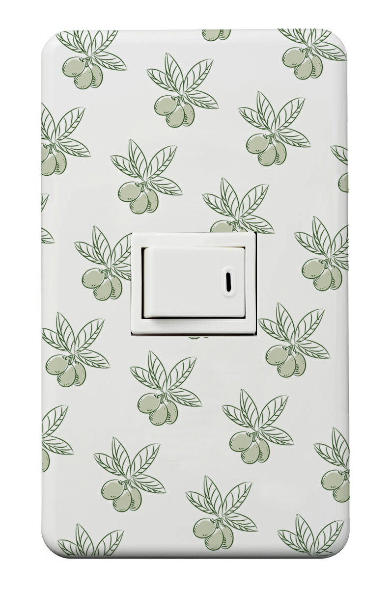 1口スイッチカバー おしゃれ 果実 ビワ 枇杷 手書き風 シンプル フルーツ