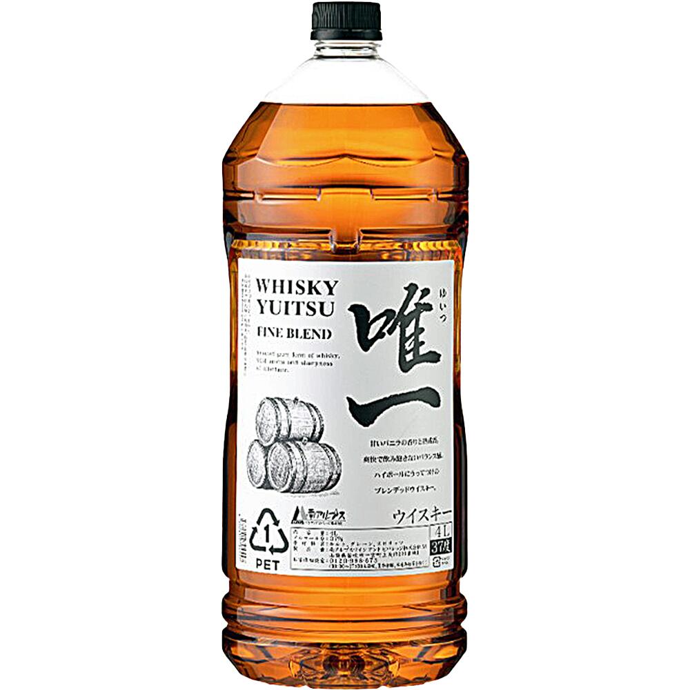 ジャパニーズ ウイスキー 唯一 4000ml×4本 国産 ウイスキー 送料無料日本産 japanese Whiskey ゆいつ 南アルプスワインアンドビバレッジ ウイスキー 酒 洋酒 家のみ 晩酌 ハイボール に 合う ブレンデッド ウイスキー 山梨 ウイスキー