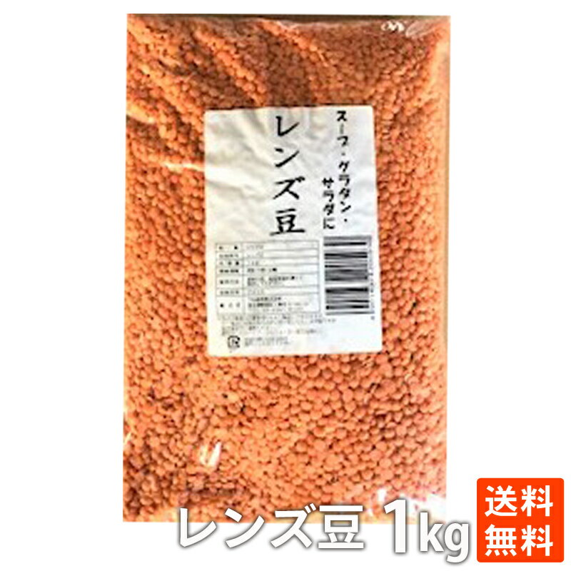 ポイント消化 レンズ豆1kg　大容量 お買い得 健康食 送料無料