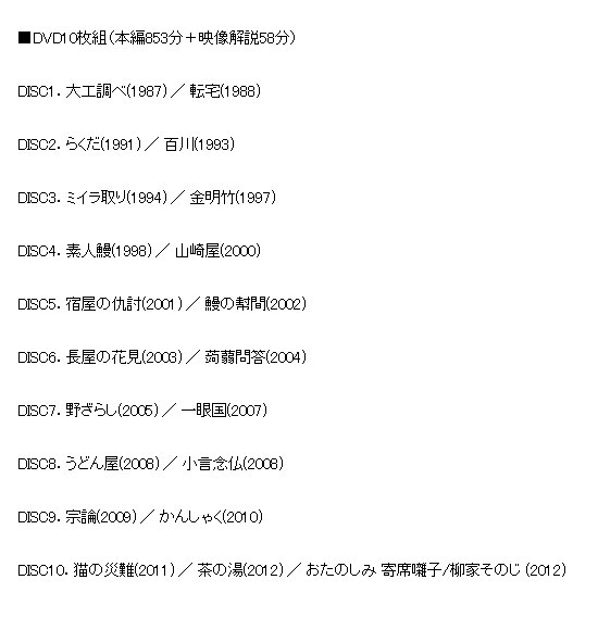 脳トレ生活の落語研究会　柳家小三治大全　下　DVD10枚組｜アングル2