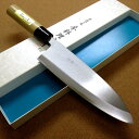 国産刃物 出刃包丁 24.0cm (240mm) 清綱作 SK-5 複合鍛造 炭素鋼 ハガネ 朴ノ木 プラスチック輪付ハンドル 魚や鳥 スッポン等を解体 使用中...