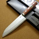 関の刃物 三徳包丁 16.5cm (165mm) 兼常作 本割込 炭素鋼 武生 白紙2号 ハイカーボンスチール SUS410ステンレス鋼 口金付き 赤合板強化木...