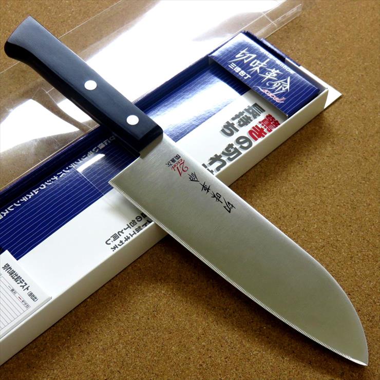 関の刃物 三徳包丁 16.5cm (165mm) 関兼次 切味革命 21excel モリブデンステンレス鋼 マイクロデント加工 片面ギザ刃 積層強化木ハンドル 右利き用 家庭用 肉切り 魚の処理 野菜切りなど多種多様な両刃万能包丁 文化包丁 国産日本製