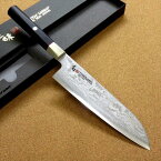 関の刃物 三徳包丁 18cm (180mm) MCUSTA ZANMAI 三昧 ハイブリッド スプラッシュ ダマスカス33層鋼 芯金VG-10 ステンレススチール 黒合板ハンドル 最高級 一般的家庭用 肉切り 魚の処理 野菜切りなど多種多様な両刃万能包丁 文化包丁 国産日本製