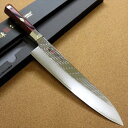 関の刃物 牛刀 24cm (240mm) MCUSTA ZANMAI 三昧 シュープリーム 波目 ダマスカス33層鋼 芯金VG-10 ステンレススチール 赤合板ハンドル 最高級 職人用の洋包丁 精肉の仕分け 魚の処理 野菜切り パン切りなど様々な用途に使いやすい多種多様な両刃万能包丁 国産日本製