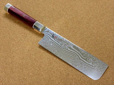 関の刃物 菜切り包丁 16.5cm (165mm) MCUSTA ZANMAI 三昧 アルティメット 荒波 VG-10 and VG-2 コアレス鋼 ステンレススチール 赤合板ハンドル 最高級 野菜全般を切る両刃包丁 キャベツの千切り 大根のかつらむきなど 国産日本製