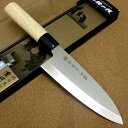 関の刃物 出刃包丁 16cm (160mm) 濃州正宗作 ステンレス刃物鋼 白木ハンドル 魚や鳥 スッポン等を解体 使用中に力を入れても刃先がしなったり曲がらず...