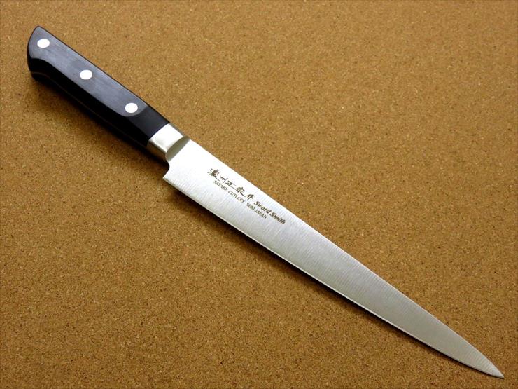 関の刃物 筋引包丁 21cm (210mm) 濃州正宗作 ステンレス刃物鋼 ABS樹脂 本通し 枝肉の解体や刺身 ハムなどスライスする細めで刃渡りの長い両刃包丁 国産日本製 2