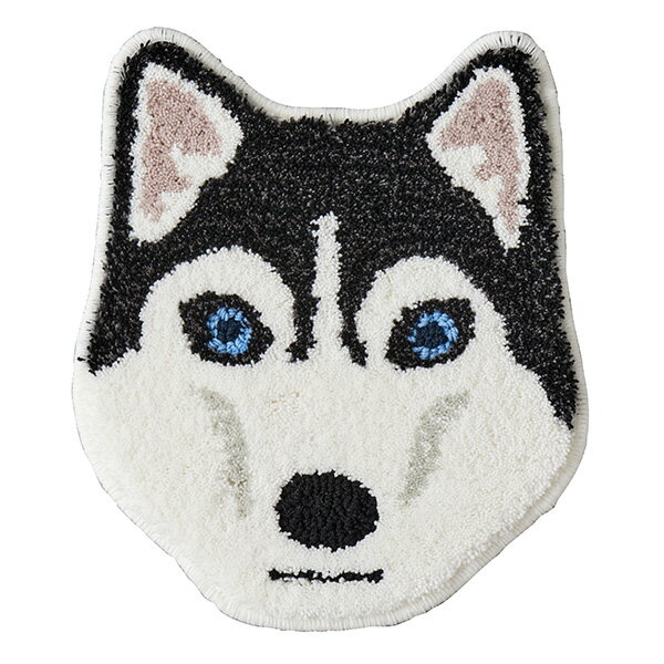 【直送】【日時指定不可】スミノエ 日本製チェアパッド イヌカオ ハスキー 洗える 犬顔 座布団 マット..