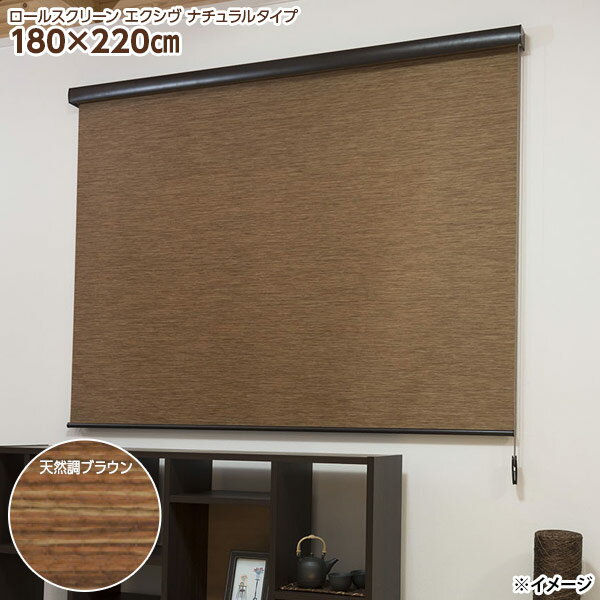【直送】【日時指定不可】フルネス カバー付きロールスクリーン エクシヴ L3556 180×220cm 天然調ブラウン【北海道・沖縄・離島配送不可】