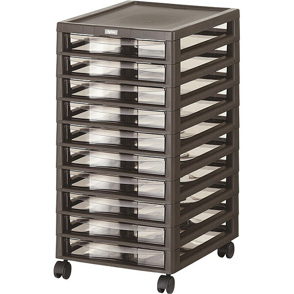 【直送】【日時指定不可】JEJ アプロス B4 浅型 10段 ダークブラウン 1020247【沖縄・離島配送不可】