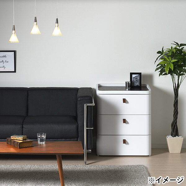 【直送】【日時指定不可】サンカ squ+ ロイヤルドロアー 543 3段 幅54.5cm ホワイト RD-543WH/DBR チェスト【沖縄・離島配送不可】 [3]