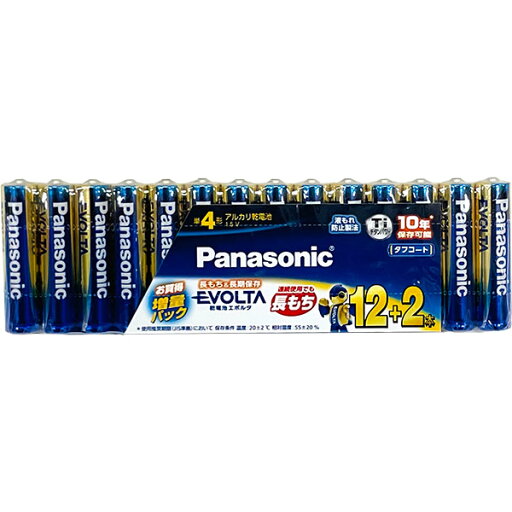 Panasonic パナソニック エボルタ アルカリ乾電池 単4形 12+2本パック LR03EJSP 14S Panasonic パナソニック エボルタ アルカリ乾電池 単4形 12+2本パック LR03EJSP 14S