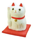 定風水 招き猫 はりこーシカ 招き猫(白) 《895977》 【 紙 張り子 ヤマコー てまひま工房 】