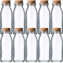 ガラス瓶 コルク瓶 M-200 200ml 〈39×33.5×15〉 保存容器 入れ物【10本セット】
