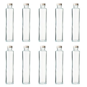 ハーバリウム、ドレッシング、タレなどで使える ガラス瓶・透明瓶・円柱瓶 SSS-200A 10本セット 