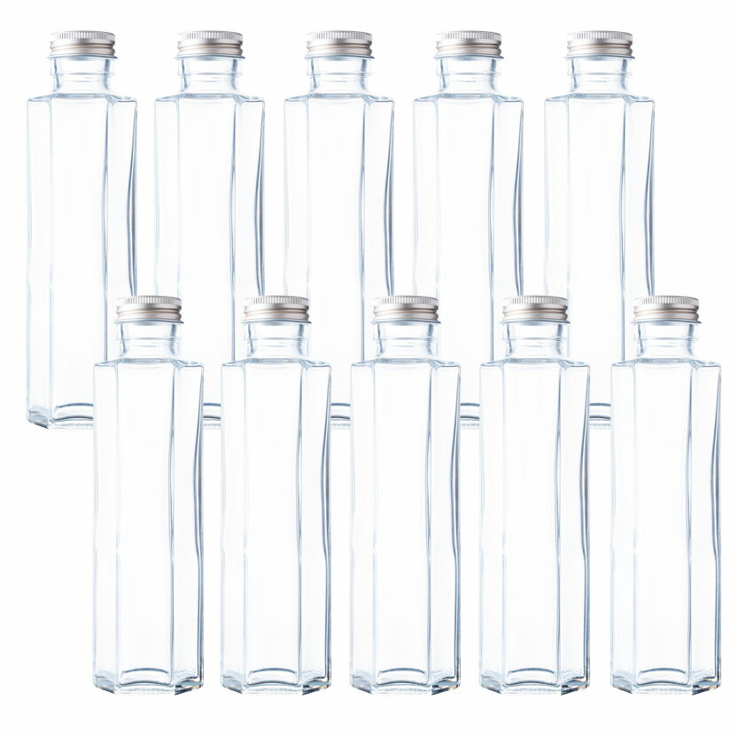 ハーバリウム 瓶 ガラス瓶 六角形 164ml SSF-150A 10本 セット キャップ付き 花材 資材 ボトル フラワー 透明瓶 ビン