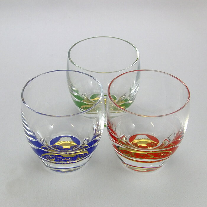 招福杯 富士見松竹梅 杯3種揃え G086-T238 東洋佐々木ガラス sake cups