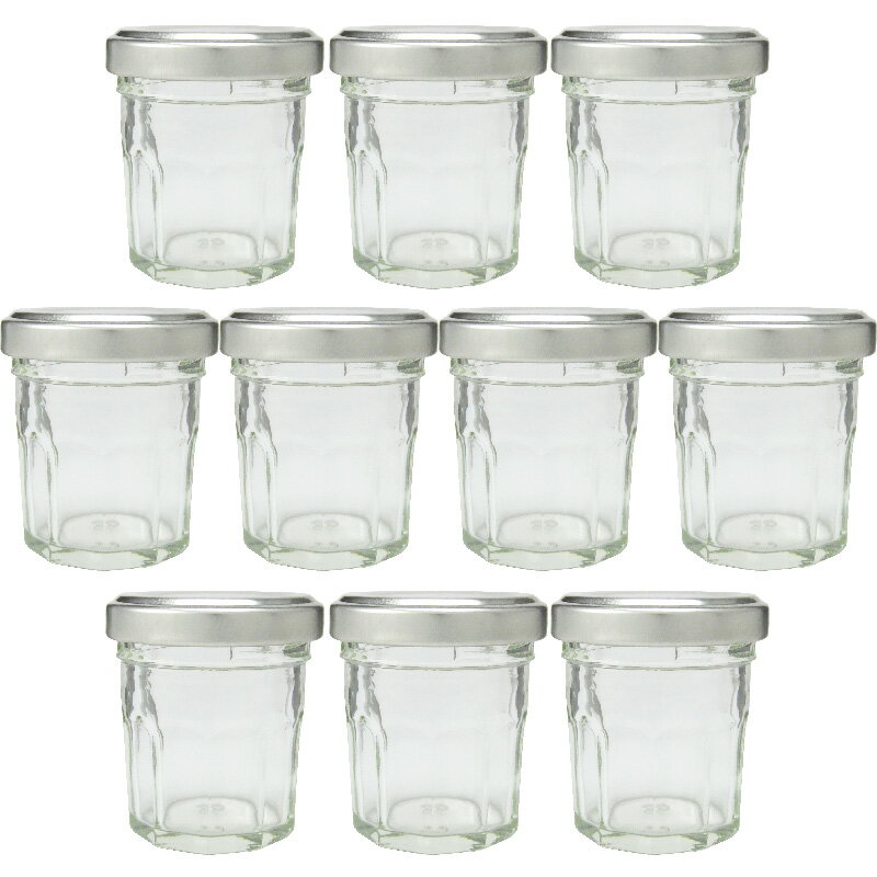 ガラス瓶 ジャム瓶 ガラス保存容器 A30 十角 32ml -10本セット- jam jar