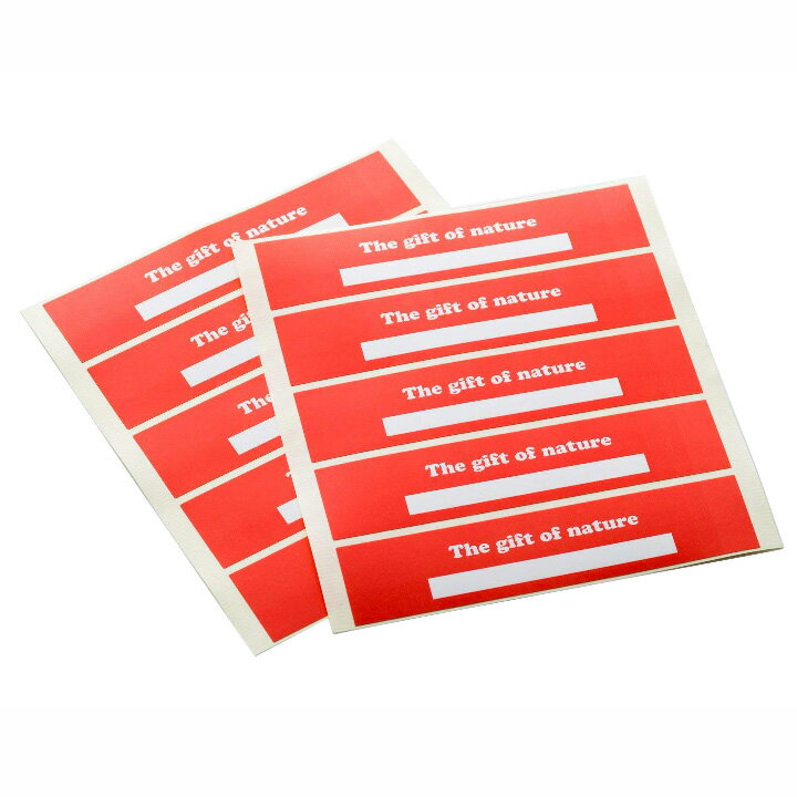 ジャム瓶用ラベルシール(中)赤 レッド The gift of nature ジャム瓶 日本製 シール ラベル ギフト ボトル プレゼント