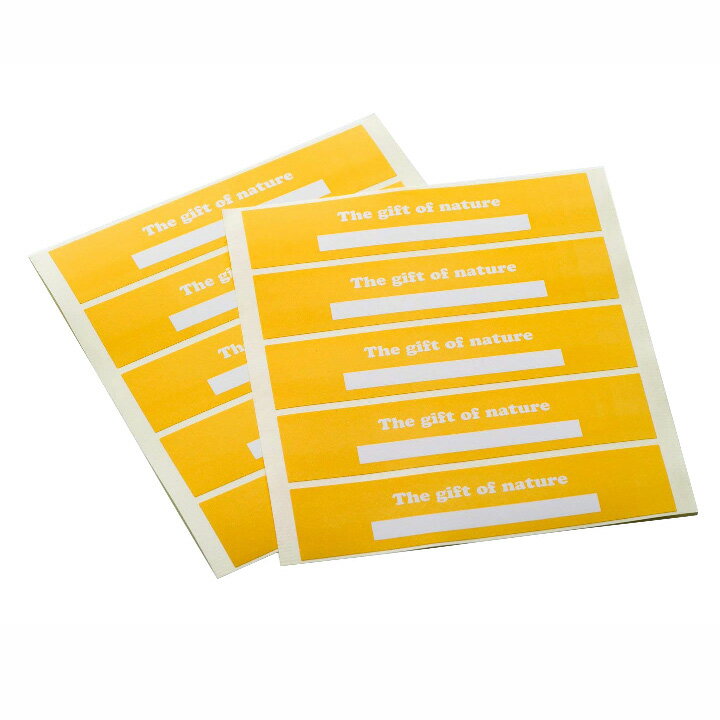 ジャム瓶用ラベルシール(中)黄 イエロー The gift of nature ジャム瓶 シール ラベル ギフト ボトル プレゼント